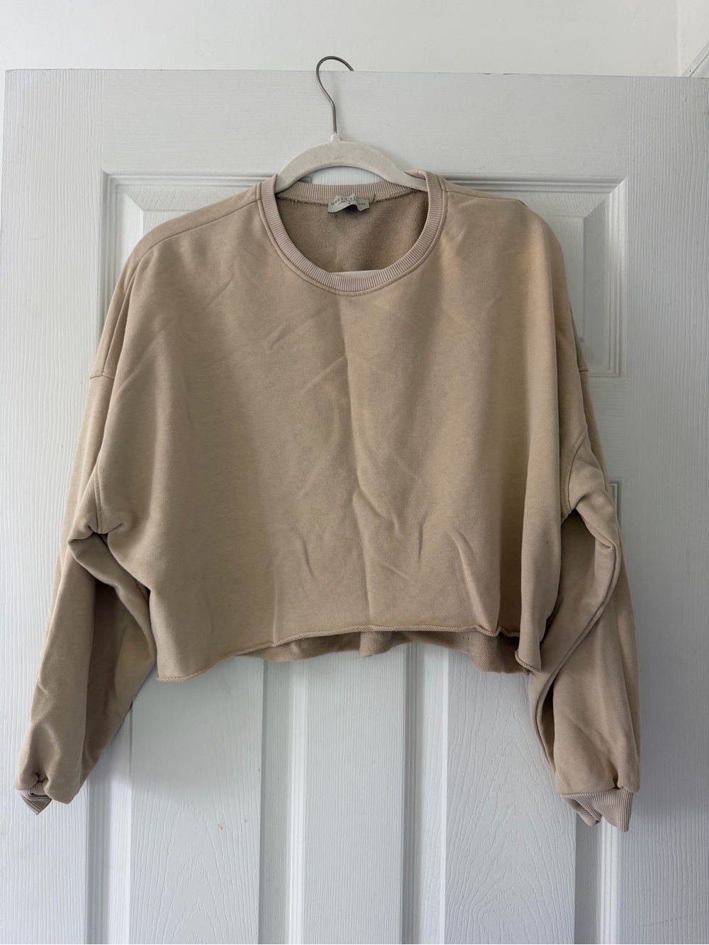 Dress Forum Cropped Crewneck Sweatshirt - Beige